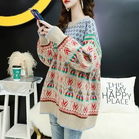 2023年新款秋冬韩版套头毛衣女宽松慵懒风内搭针织衫洋气百搭上衣商品大图