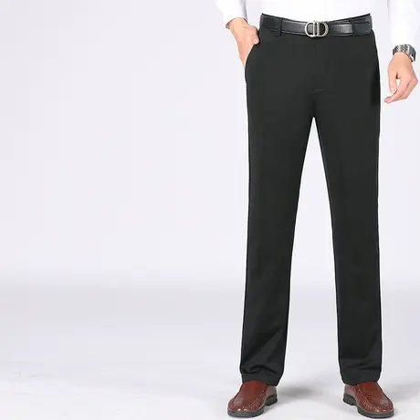 高弹力休闲长裤男士直筒宽松2023年夏季薄款商务中年爸爸春秋西裤商品大图