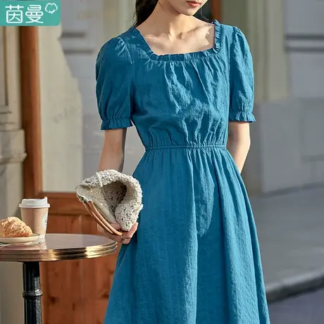 茵曼旗舰店多巴胺甜妹风连衣裙女2023新款长裙裙子质感高级感夏天图片