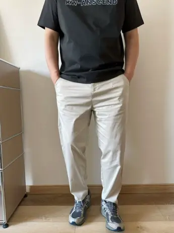大依无忧夏季薄料大码白裤子潮胖子弹力小脚加肥加大男款休闲长裤商品大图