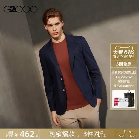 【针织手感/商场新款】G2000男装2025不易皱时尚百搭长袖休闲西服图片