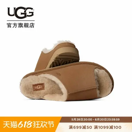 UGG春季新款女士时尚舒适一脚蹬平底简约潮流露趾一字拖 1167610商品大图