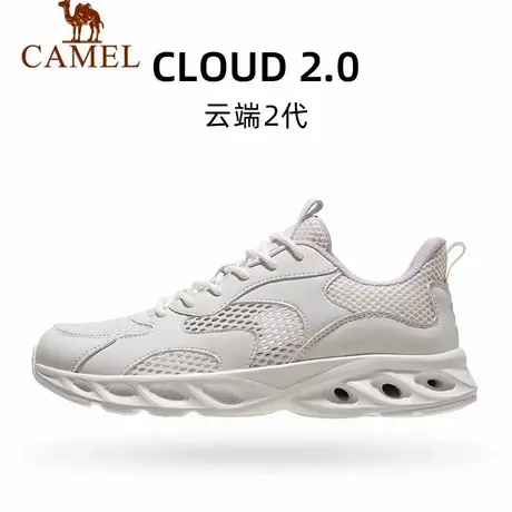 骆驼户外休闲鞋女2025春季新款网面透气黑色轻薄缓震舒适运动鞋男商品大图