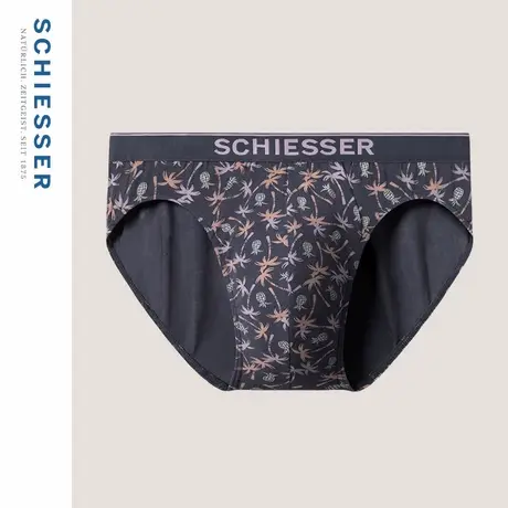 SCHIESSER舒雅男士50S莫代尔柔软亲肤透气印花中腰三角内裤22773S商品大图