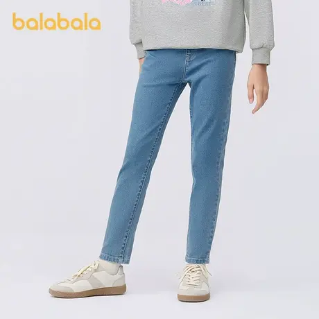 巴拉巴拉女童牛仔裤2025春装儿童小脚裤子中大童时尚绣花长裤潮流商品大图