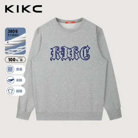 kikc卫衣男2023秋季新款商场同款撞色字母牙刷绣高街潮流重磅上衣图片