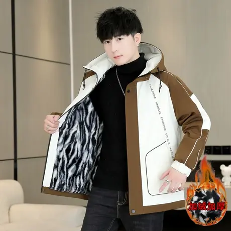 棉衣男冬季加绒加厚冬装外套男士羽绒棉服青少年初中生夹克衫潮流图片
