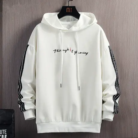 男士卫衣2023春秋季新款内搭连帽外套男生潮牌潮流休闲刺绣上衣服商品大图