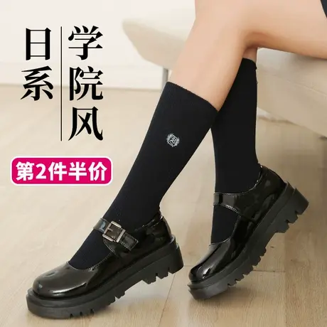 中长筒袜子女日系学生学院风半截小腿袜春秋冬季ins潮外穿女童jk商品大图