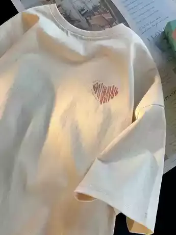 情侣装仿棉短袖t恤女2023新款夏季小众设计感宽松显瘦大码上衣服商品大图