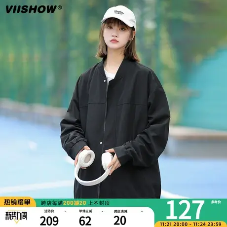 VIISHOW棒球服外套男春秋季日系复古休闲工装宽松上衣飞行员夹克图片