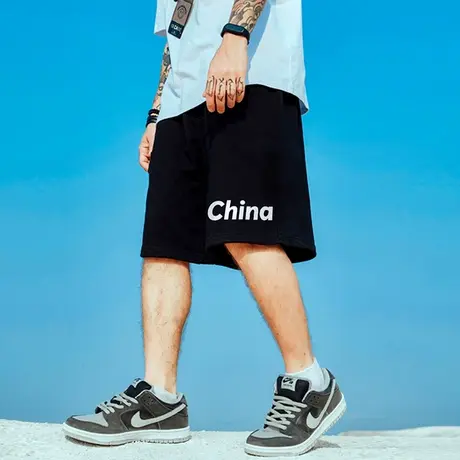 嘻哈胖子短裤男潮夏天薄款直筒五分裤潮牌运动裤加肥加大码裤子潮商品大图