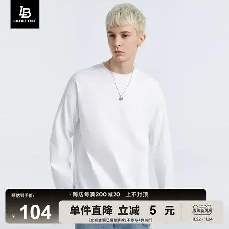 LiLbetter男士t恤长袖新款潮牌秋装圆领时尚上衣纯棉美式打底衫LB商品大图