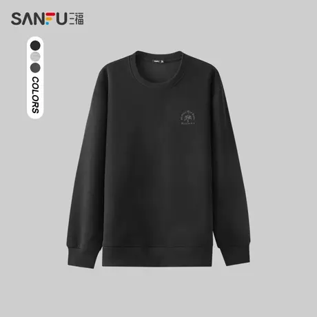 三福2023秋男士都市休闲卫衣 简约宽松字母印花设计479503商品大图