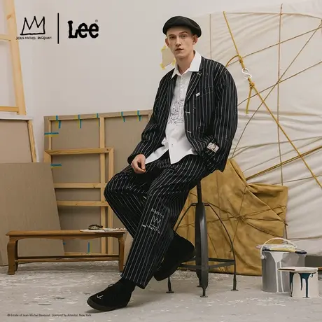 【Basquiat联名】Lee24春季新品黑色男JMB印花休闲裤LMB241602203图片