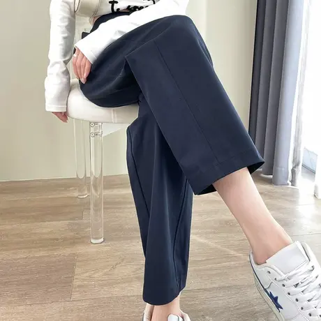 九分哈伦裤女小个子高腰直筒休闲裤2024年春季新款宽松显瘦奶奶裤商品大图
