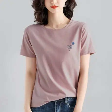 纯棉短袖t恤女装夏季宽松薄款体恤衫2021年新款休闲设计感上衣潮商品大图
