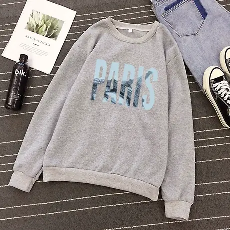 卫衣女春秋薄款学生宽松韩版百搭中长款BF风冬季加绒上衣外套ins商品大图