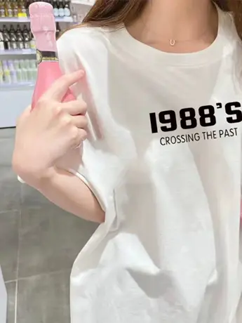 仿棉白色宽松正肩T恤女短袖2023夏季新款显瘦小个子半袖体恤上衣图片