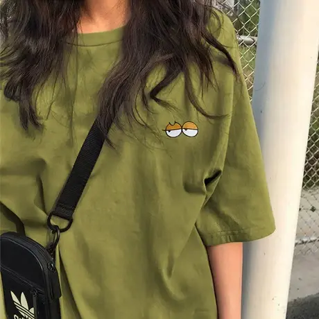夏季新款小众设计感薄款ins潮宽松上衣服别致甜酷白色短袖T恤女装商品大图