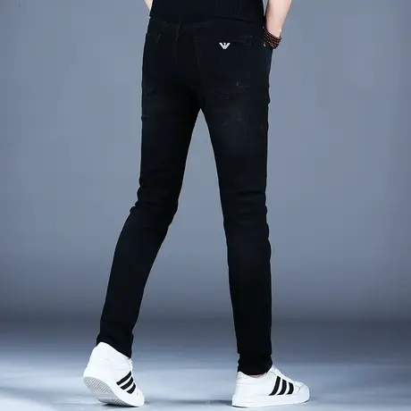 纯黑色弹力百搭牛仔裤男款修身小脚高端潮牌裤子2023新款休闲男裤商品大图