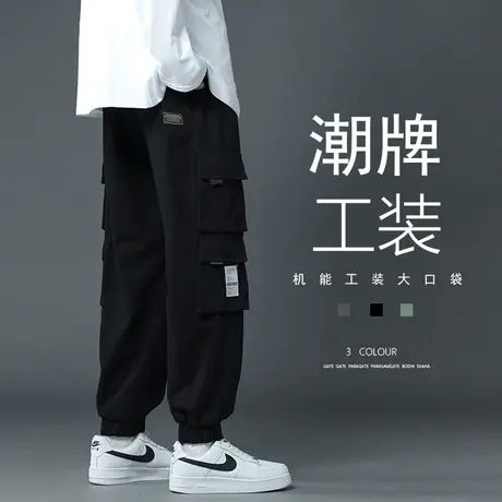 工装裤男纯棉潮牌宽松休闲裤加肥加大劳保裤耐磨多口袋干活长裤男商品大图