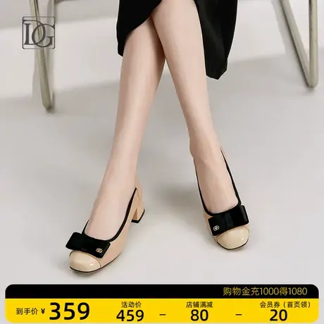 头层牛皮方头浅口单鞋女粗跟2023新款春软皮舒适休闲妈妈鞋子皮鞋商品大图