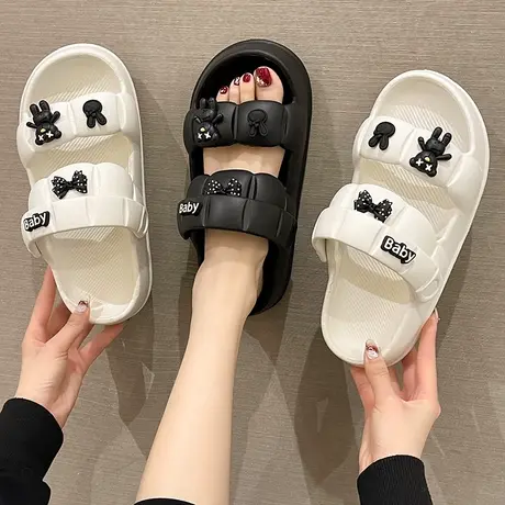 可爱两穿凉鞋女夏季ins潮时尚外穿卡通踩屎感厚底防滑沙滩凉拖鞋图片