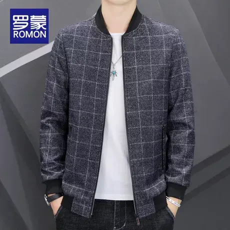 罗蒙夹克外套男春秋季潮流宽松上衣2023新款男士休闲棒球领衣服男商品大图