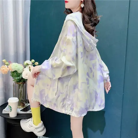 扎染防晒衣女薄款外套夏季韩版学生宽松bf百搭长袖透气防晒服上衣商品大图