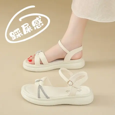 踩屎感超软孕妇专用平底凉鞋女2025夏季新款配裙子精致时装鞋防滑图片