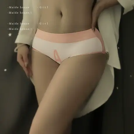 粉色法式纯欲甜美女士纯棉夏季新品透气内裤可爱卡通少女三角裤头图片