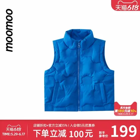 moomoo童装男童夜光直充羽绒马甲百搭学院风童趣男中大童上衣秋冬商品大图