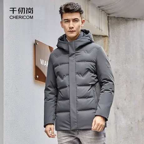 千仞岗秋冬男士常规连帽简约百搭版型加厚保暖羽绒服I图片