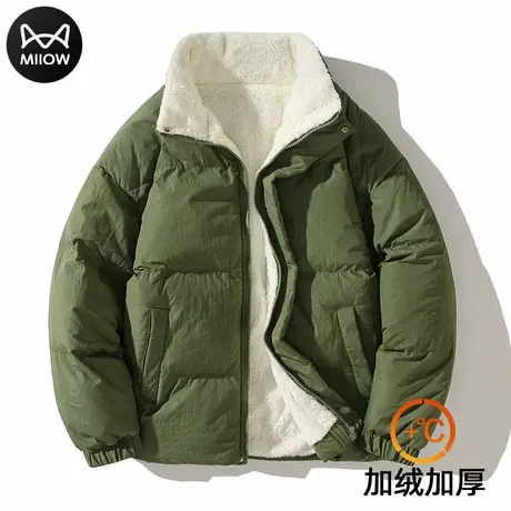猫人男士羊羔绒棉服双层保暖耐磨耐穿着立领有型潮搭舒适棉衣外套商品大图