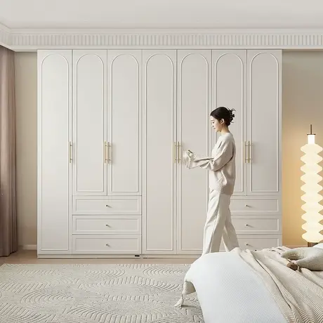 全友家居法式奶油风一门到顶儿童衣柜青少年小孩收纳衣橱商品大图