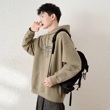 唐狮春秋季新款男生连帽卫衣青少年上衣长袖休闲宽松卫衣外套TD商品大图