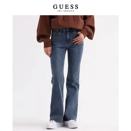GUESS 女士高腰微喇叭显瘦复古百搭牛仔裤-YN3D9112商品大图