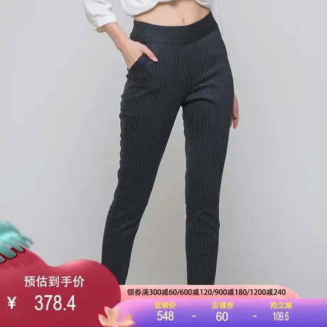 桑蚕丝拉绒保暖弹力外穿打底裤女2023秋冬款加绒加厚棉裤条纹显瘦商品大图