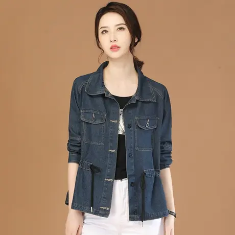 韩潮袭人休闲收腰显瘦牛仔外套女2023秋季新款宽松百搭棒球服夹克图片
