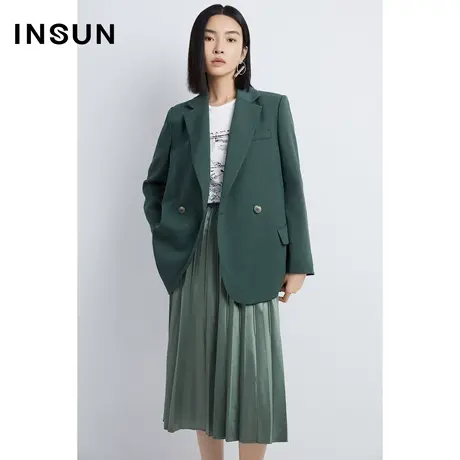 INSUN恩裳夏季两粒扣高级绿西装外套图片