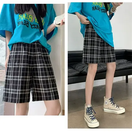 运动五分短裤女宽松直筒夏季2024新款高腰显瘦阔腿中裤港味ins潮商品大图