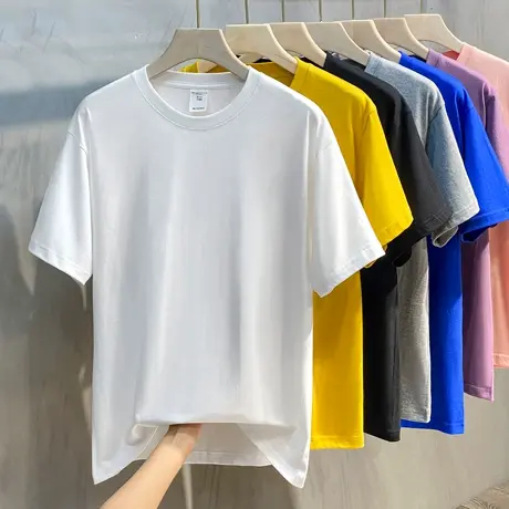 2023夏季日本270g重磅t恤男短袖复古阿美咔叽纯棉纯色打底衫半袖图片