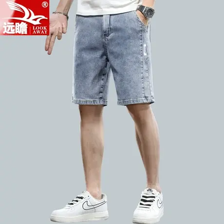 夏天薄款牛仔短裤男夏季五分裤男士马裤直筒修身潮流5分中裤男款图片