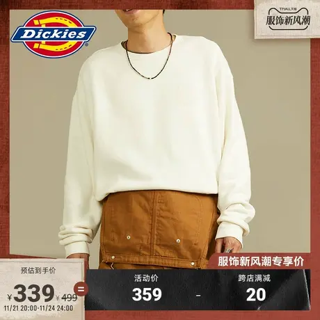Dickies 秋冬休闲运动 印花加绒圆领美式卫衣男女情侣宽松图片