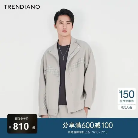 TRENDIANO官方2023新款春季男装开衫外套时尚夹克商品大图