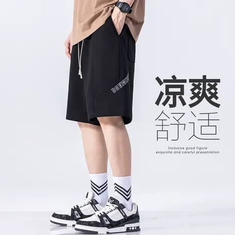 运动马裤夏季外穿针织大裤衩卫裤短裤男士五分中裤休闲薄款夏裤子商品大图