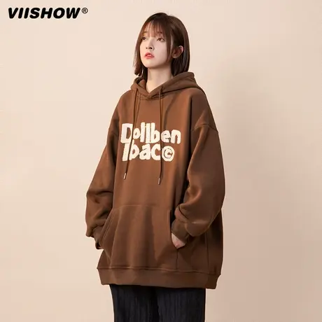 VIISHOW连帽卫衣男2024春新款美式外套宽松休闲长袖上衣小众设计商品大图