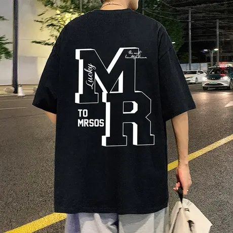 纯棉短袖T恤男夏季2024新款oversize半袖美式高街ins潮牌宽松体恤图片