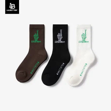 Lilbetter幸运手势长袜男新款透气男士中筒袜子1双29/2双49/3双59商品大图